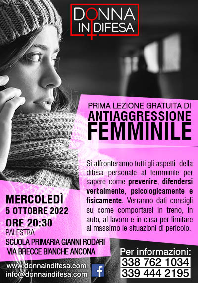 DONNA IN DIFESA Corso Antiaggressione Femminile 5 Ottobre 2022 ore 20:30