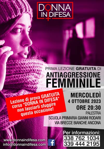 DONNA IN DIFESA Corso Antiaggressione Femminile 4 Ottobre 2023 ore 20:30